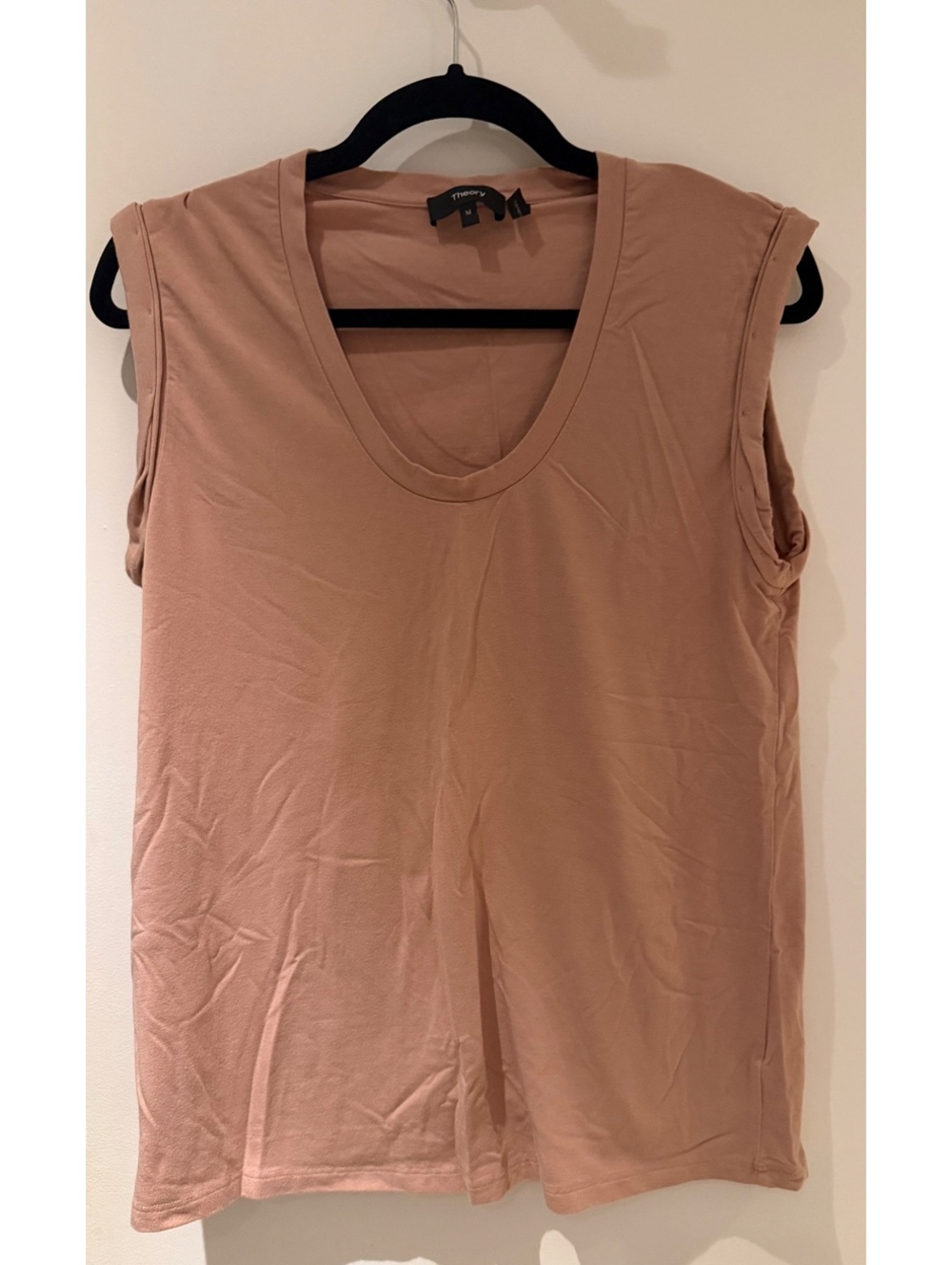 Theory Women's Nude Cuff Scoop Tank Top - Size Medium